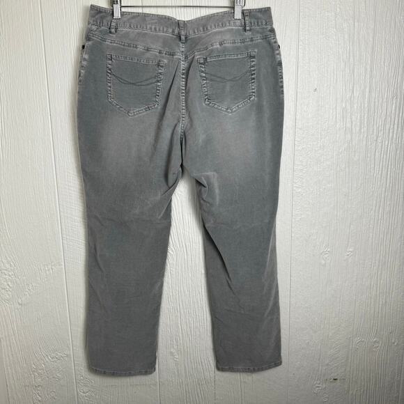J. Jill Boyfriend Gray Corduroy Pants Five Pocket Mid Rise Stretch Sz 12 Petite - Picture 5 of 7